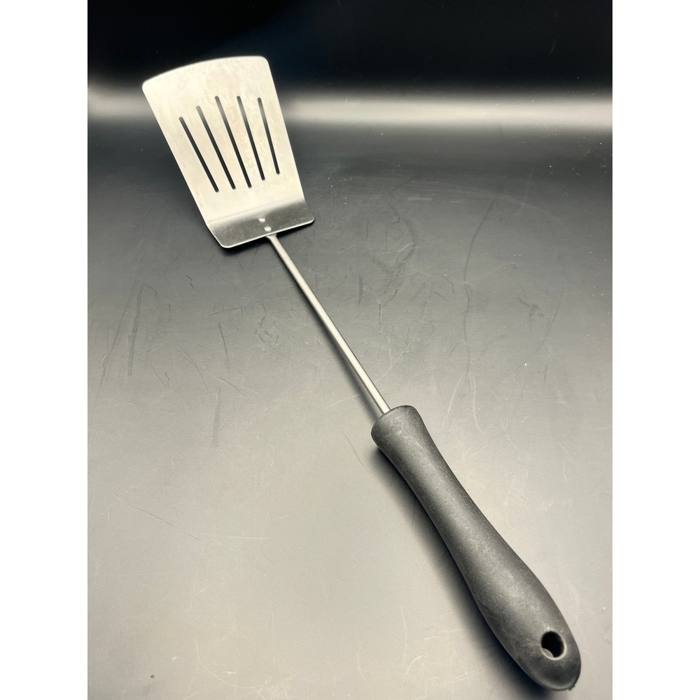 Slotted Turner Spatula‎ Stainless Steel Black Handle Kitchen Utensil Cooking 15"
